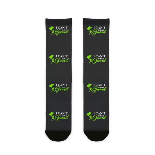 Color Guard Socks – Ideal for Performers & Marching Teams, "I Can't, I Have Guard"