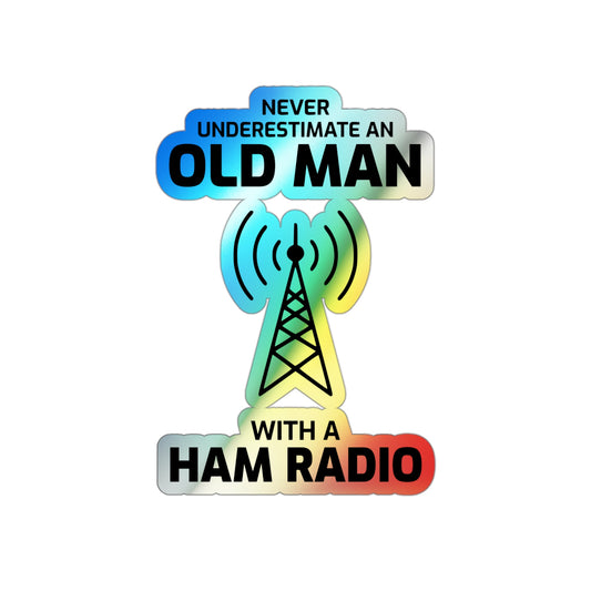Amateur Ham Radio Operator Stickers Holographic Vinyl Decal - For Veteran Operators
