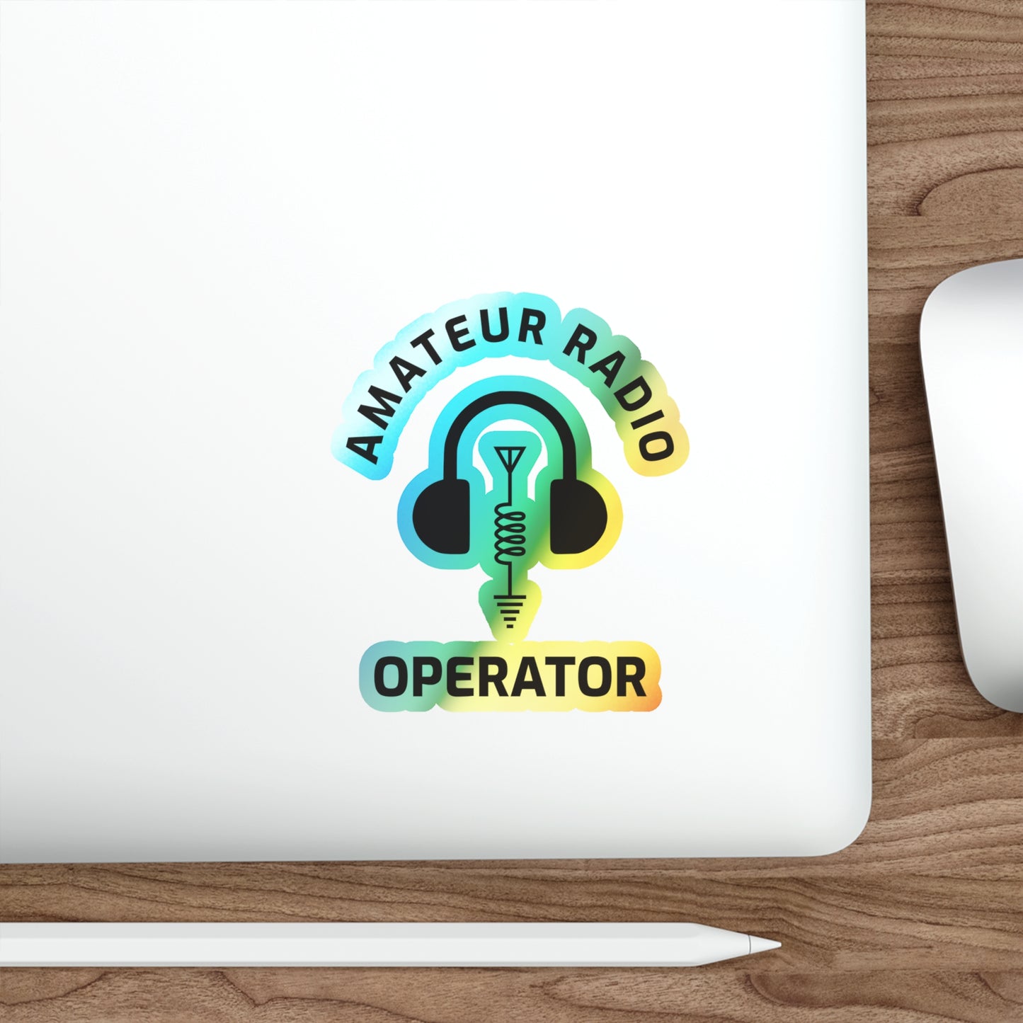 Amateur Ham Radio Operator Stickers Holographic Vinyl Decal - Call Sign & Shortwave for Radio Enthusiasts