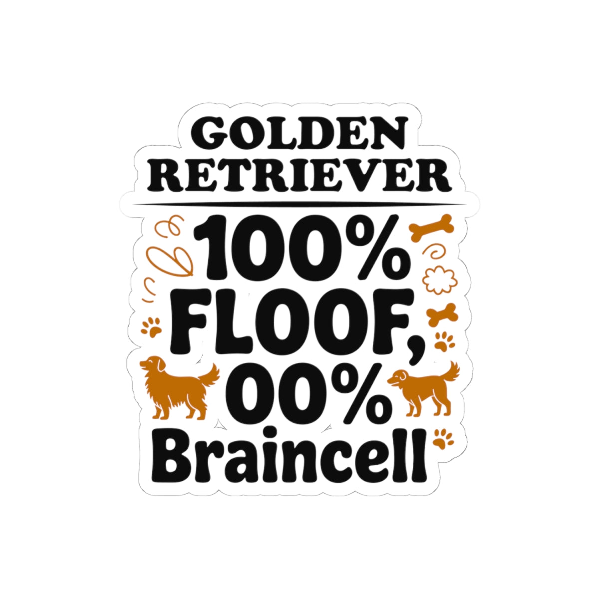 Golden Retriever Floof Sticker - Funny Dog Breed Vinyl Decal for Pet Owners Animal Lovers Canine Enthusiasts