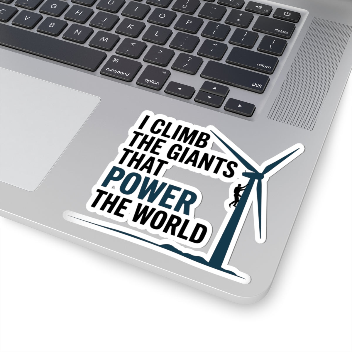 Wind Turbine Climber Sticker - Industrial Vinyl Decal for Renewable Energy Technicians