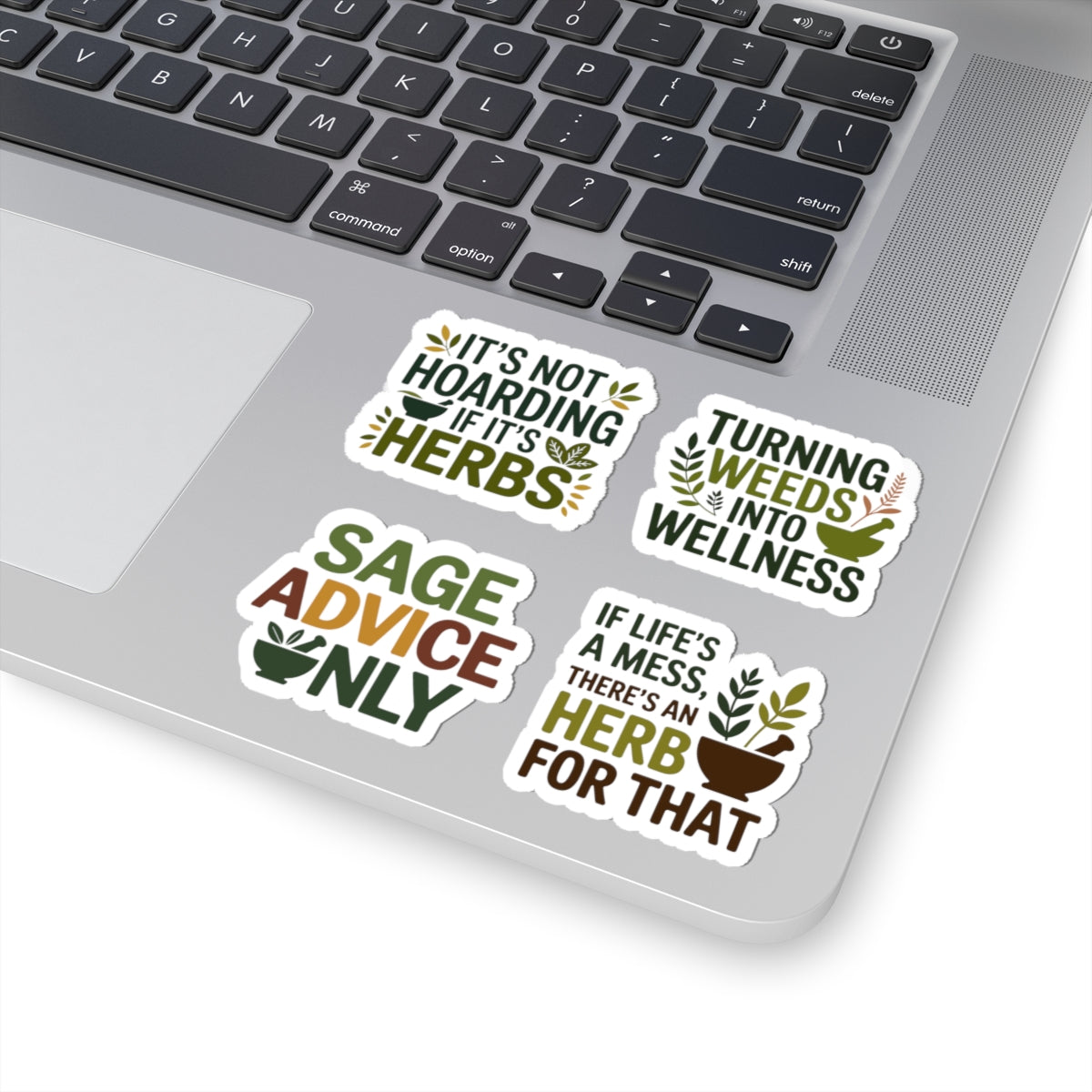 Herbalist Sticker Pack – 4 PCS Funny Sage Advice Herb Decals for Plant Healers Holistic Wellness Fans