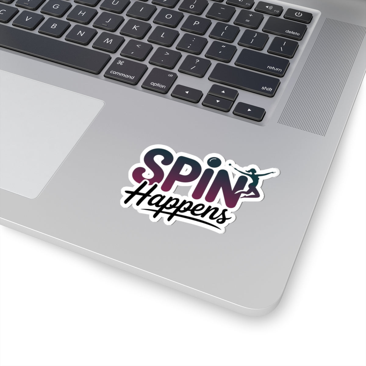 Baton Twirling Sticker – Funny SPIN Happens Caricature Decal for Twirler Color Guard Marching Band Member