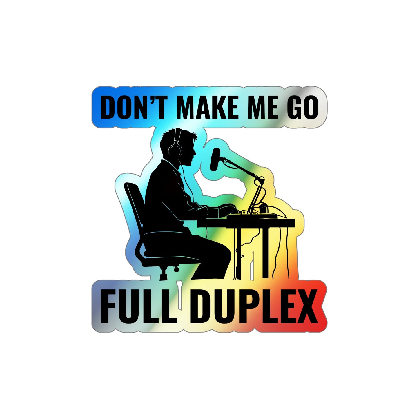 Amateur Ham Radio Operator Stickers Holographic Vinyl Decal - Duplex Mode & Advanced Comms