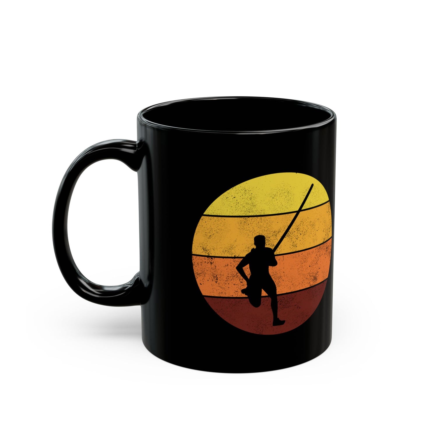 Pole Vault Mug Black - Track Field Gift for Jumpers Athletes Coaches Sports Enthusiasts