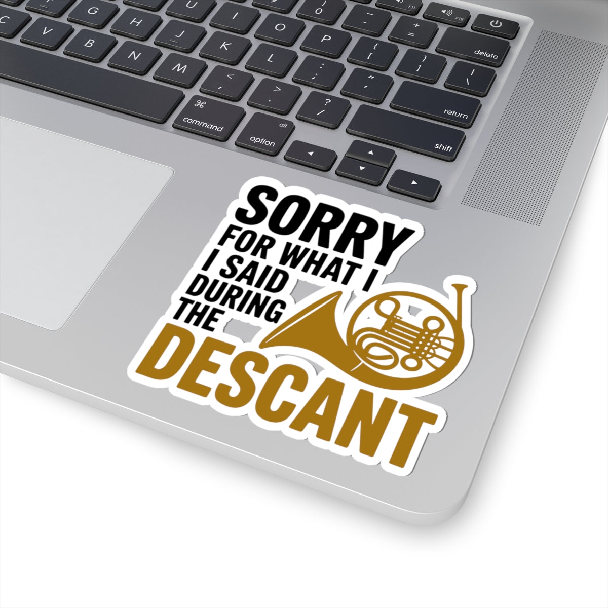 French Horn Confession Sticker - Descant Apology Vinyl Decal for Musicians