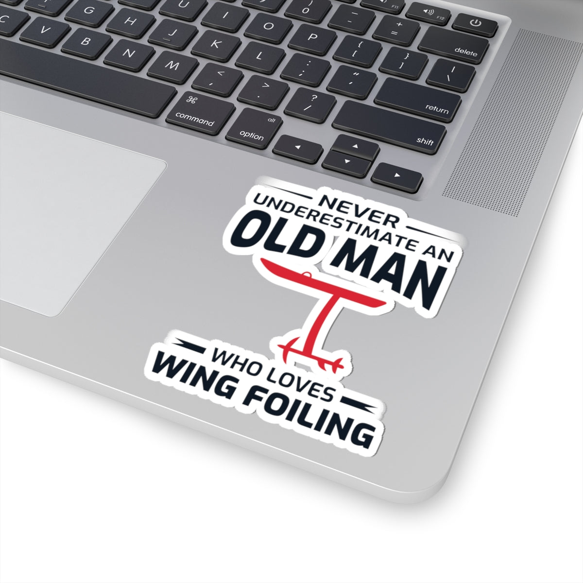 Wing Foiling Sticker Old Man Vinyl Decal for Passionate Water Sports Enthusiasts