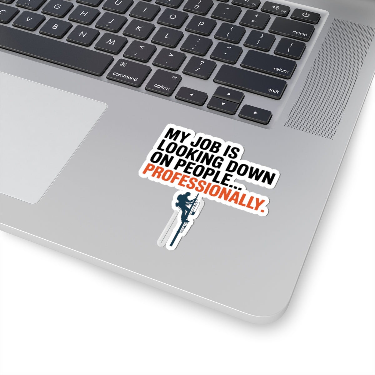 Tower Climber Sticker - Looking Down Professionally Vinyl Decal for Telecom Techs