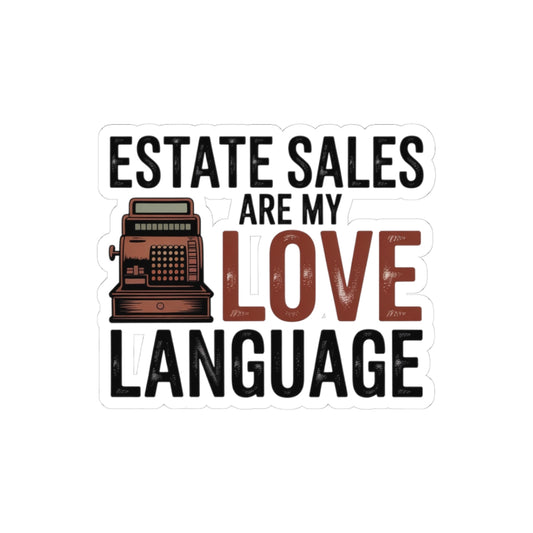 Antique Collector Sticker – Estate Sales Love Language Decal for Thrifters, Vintage Pickers