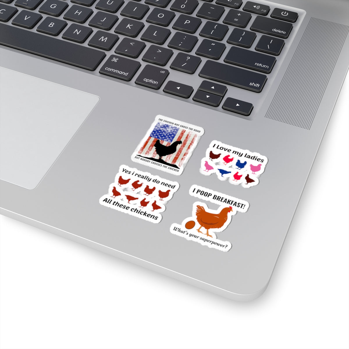 Chicken Farmer Sticker Pack – 4 PCS Funny Poop Breakfast Love My Ladies Decal Set for Chicken Owners Farmers