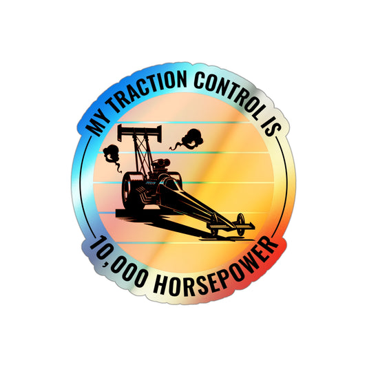 Dragster Drag Racing Holographic Stickers Vinyl – Horsepower Decal for Nitro Racing Fans