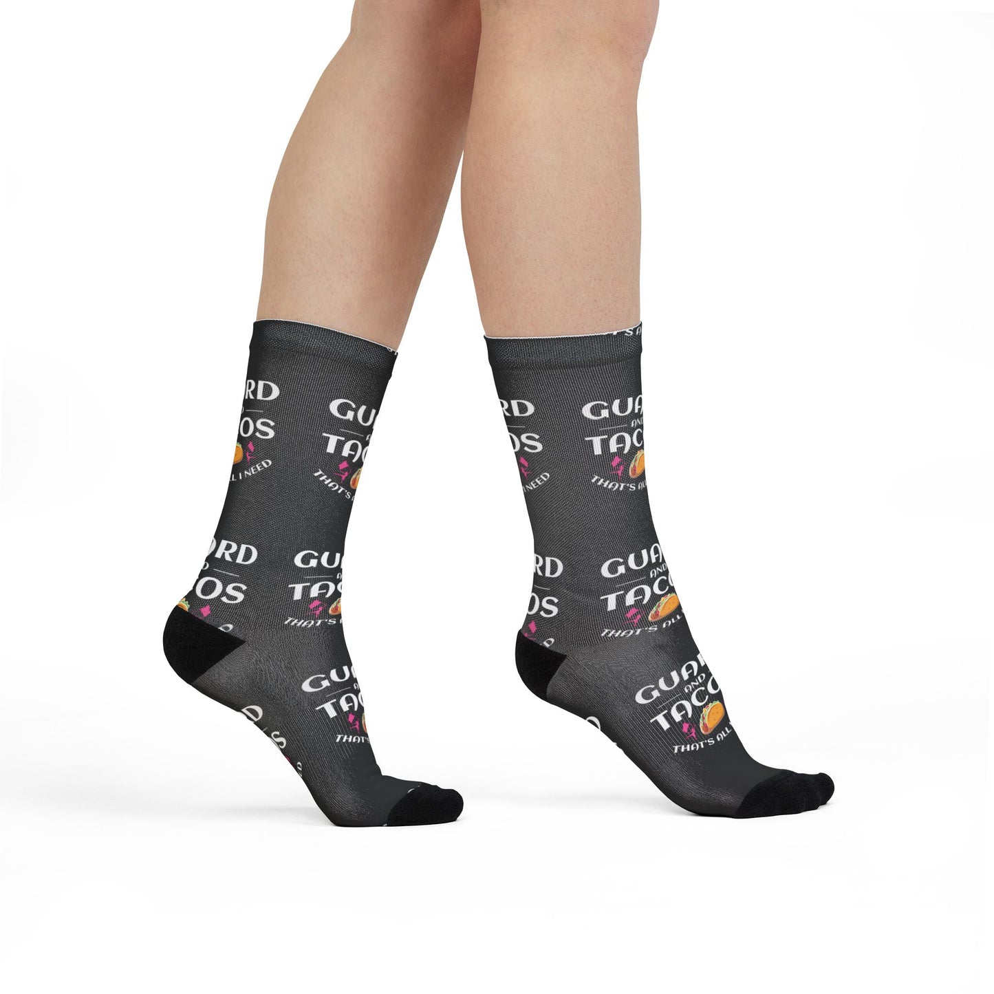 Color Guard Socks – Perfect for Performers & Marching Teams, "Color Guard and Tacos" Design