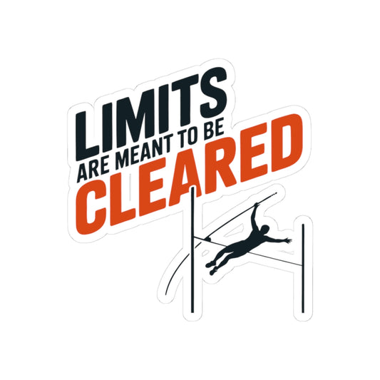Pole Vault Sticker – Bold Motivational Limits Cleared Athletic Decal for Track and Field Athletes, Competitive Vaulters