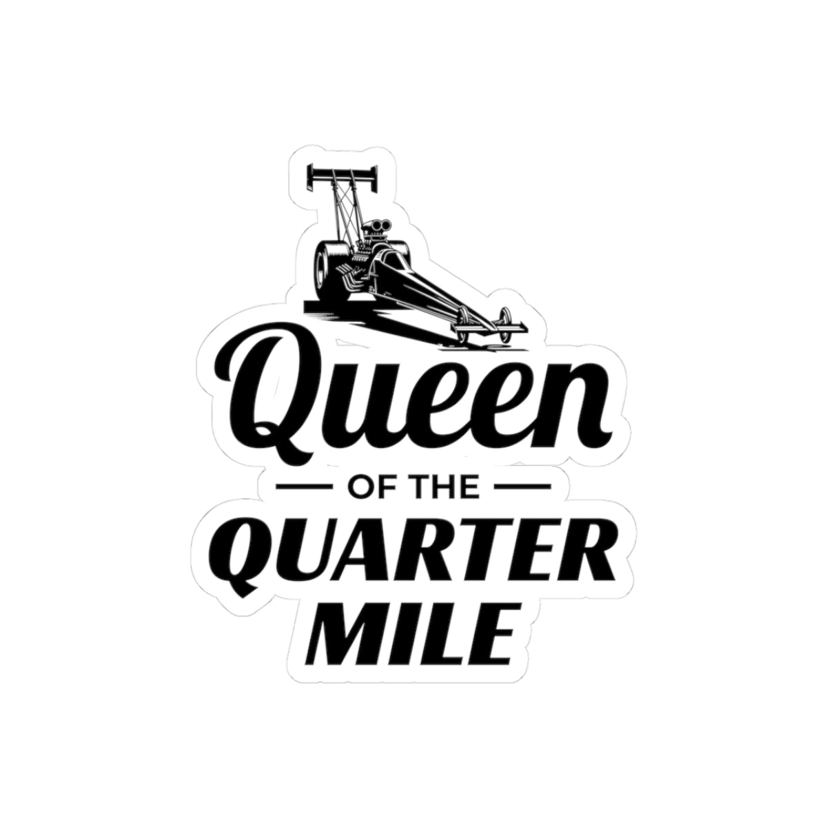Female Dragster Drag Racing Girl Sticker Vinyl - Quarter Mile Queen Decal for Speed Enthusiasts