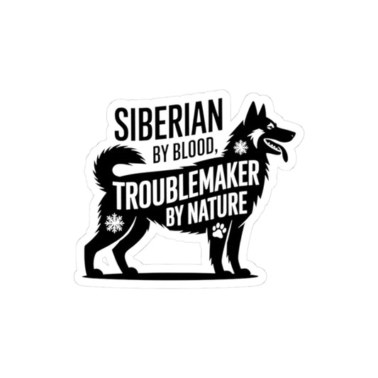 Mischievous Husky Sticker - Siberian Trouble Vinyl Decal for Dog Lovers & Owners
