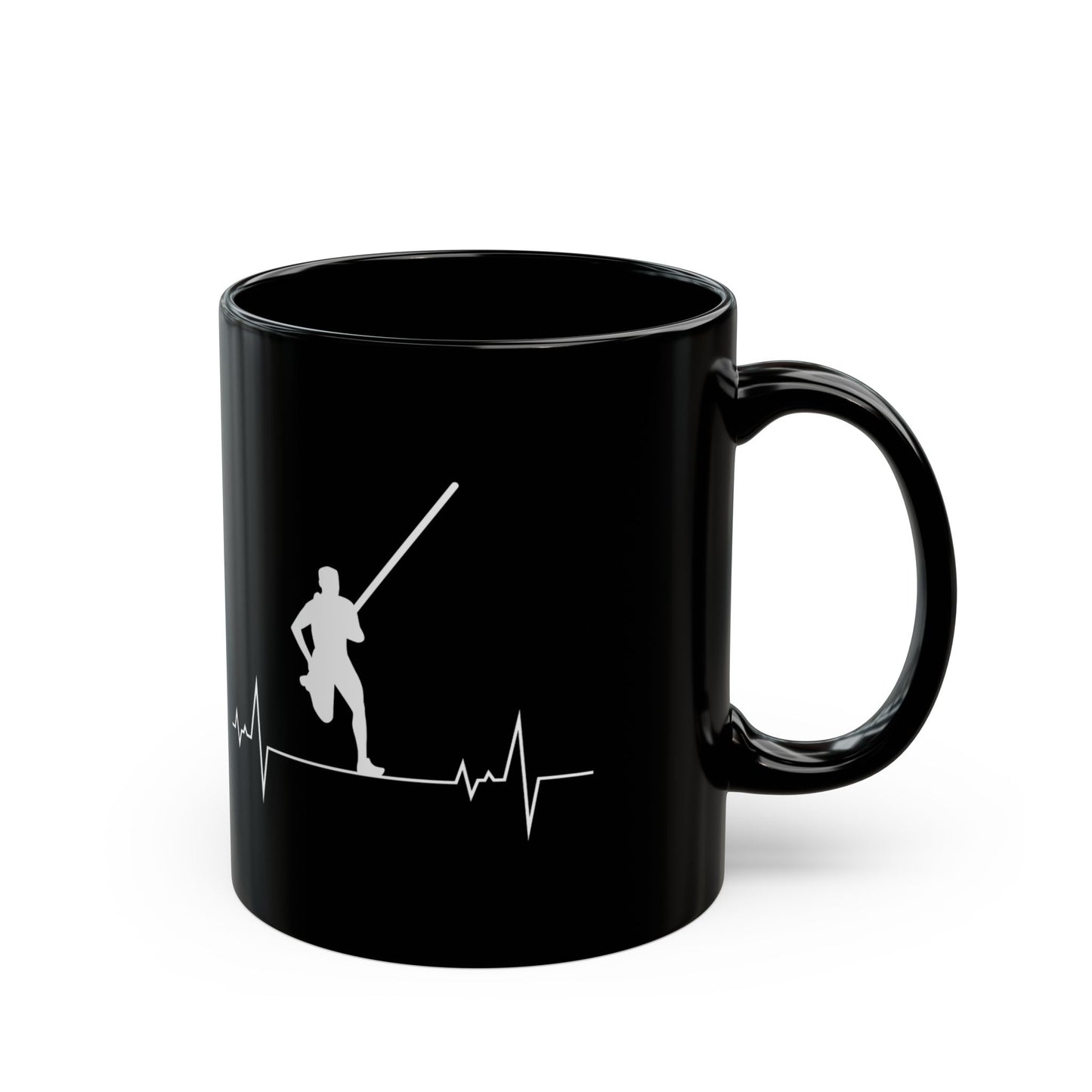 Pole Vault Mug Black - Gift for Vaulter Athletes Track Coaches Jump Enthusiasts 11 oz