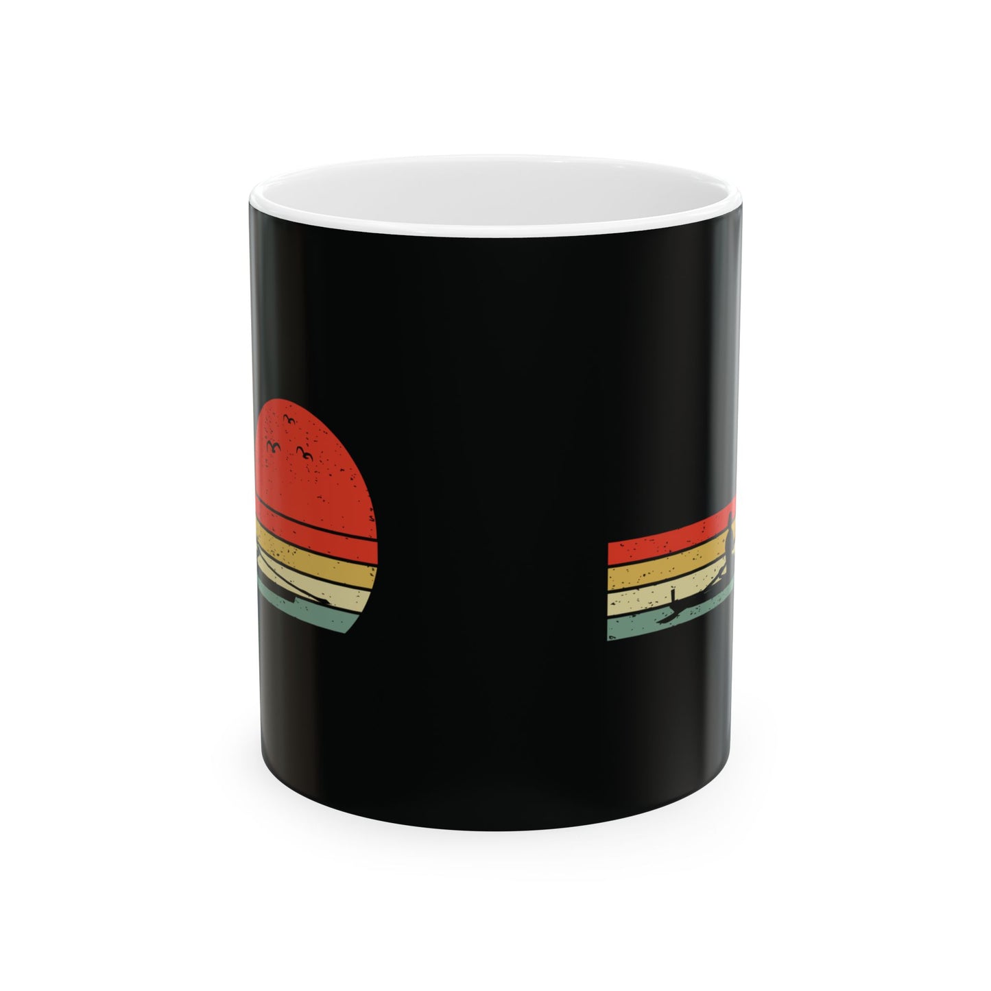 Rowing Mug Retro Sunset Sculler Water Sport Enthusiast Cup