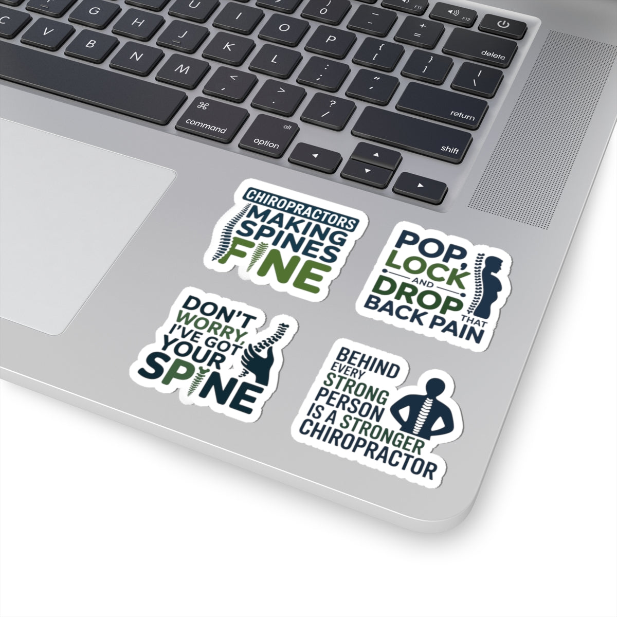 Chiropractor Sticker Pack – 4 PCS Funny Spine Fine Decals for Chiropractic Doctors Back Pain Specialists