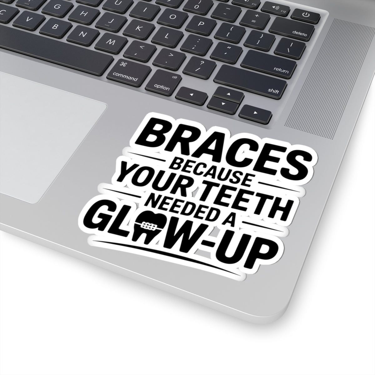 Braces Teeth Sticker - Orthodontics Vinyl Decal for Dental Patients, Teens, and Orthodontists
