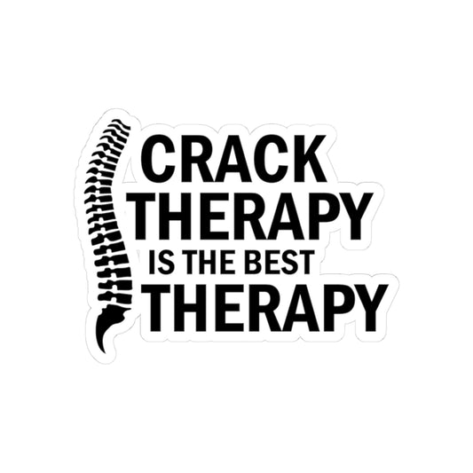 Crack Therapy Sticker - Funny Chiropractor Vinyl Decal for Chiropractic Care and Spine Health