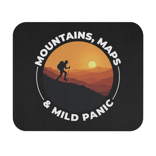 Outdoor Hiking Adventure Mouse Pad - Mountain Trail Non-Slip Rubber Base for Backpackers Campers Explorers