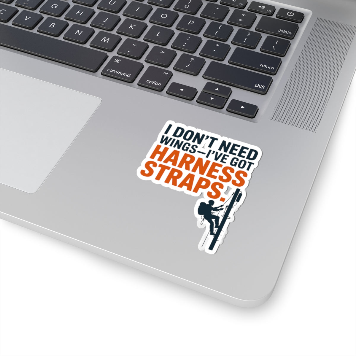 Tower Climber Sticker - No Wings Harness Straps Vinyl Decal for Telecom Technicians