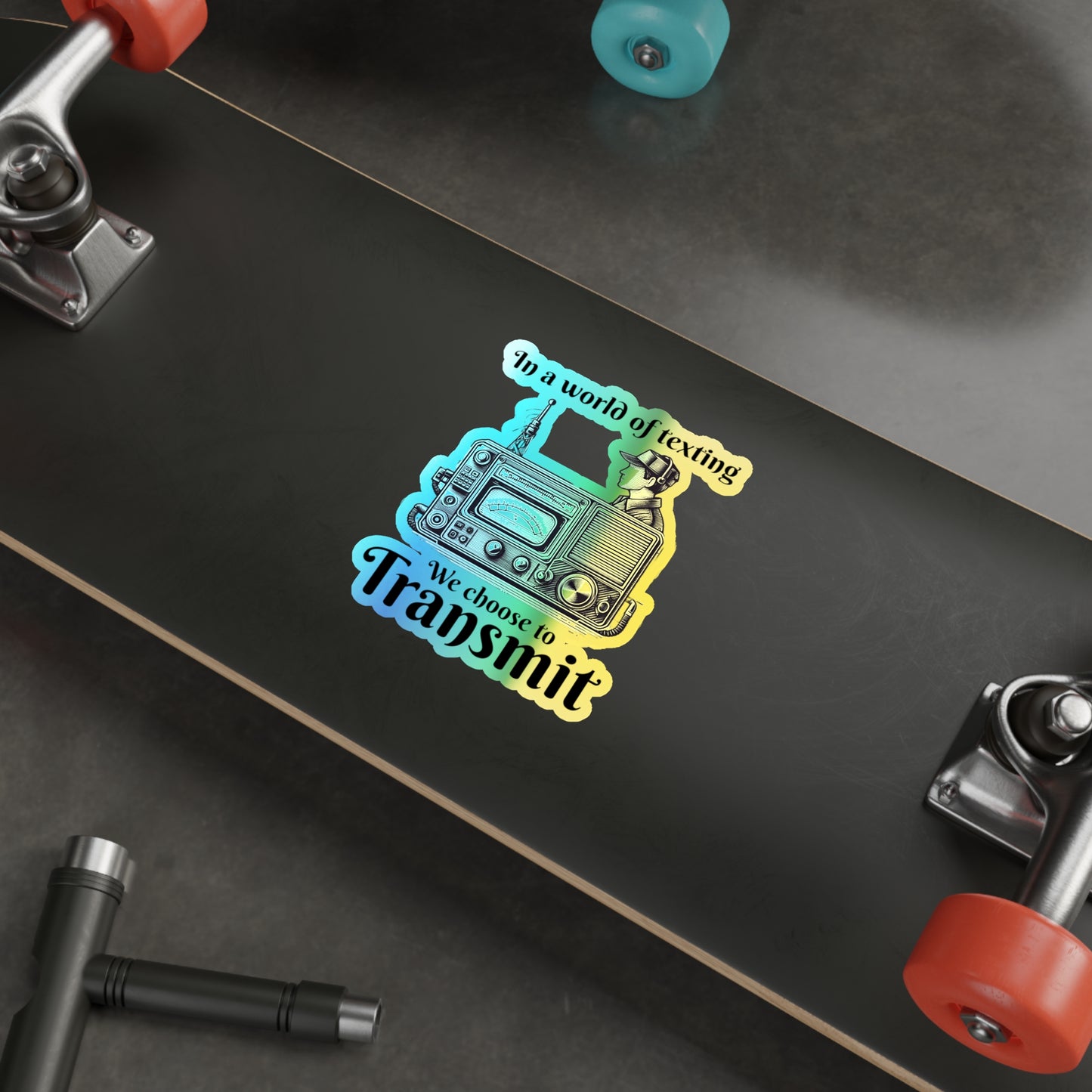 Amateur Ham Radio Operator Stickers Holographic Vinyl Decal - Analog Communicators & QSO Enthusiasts