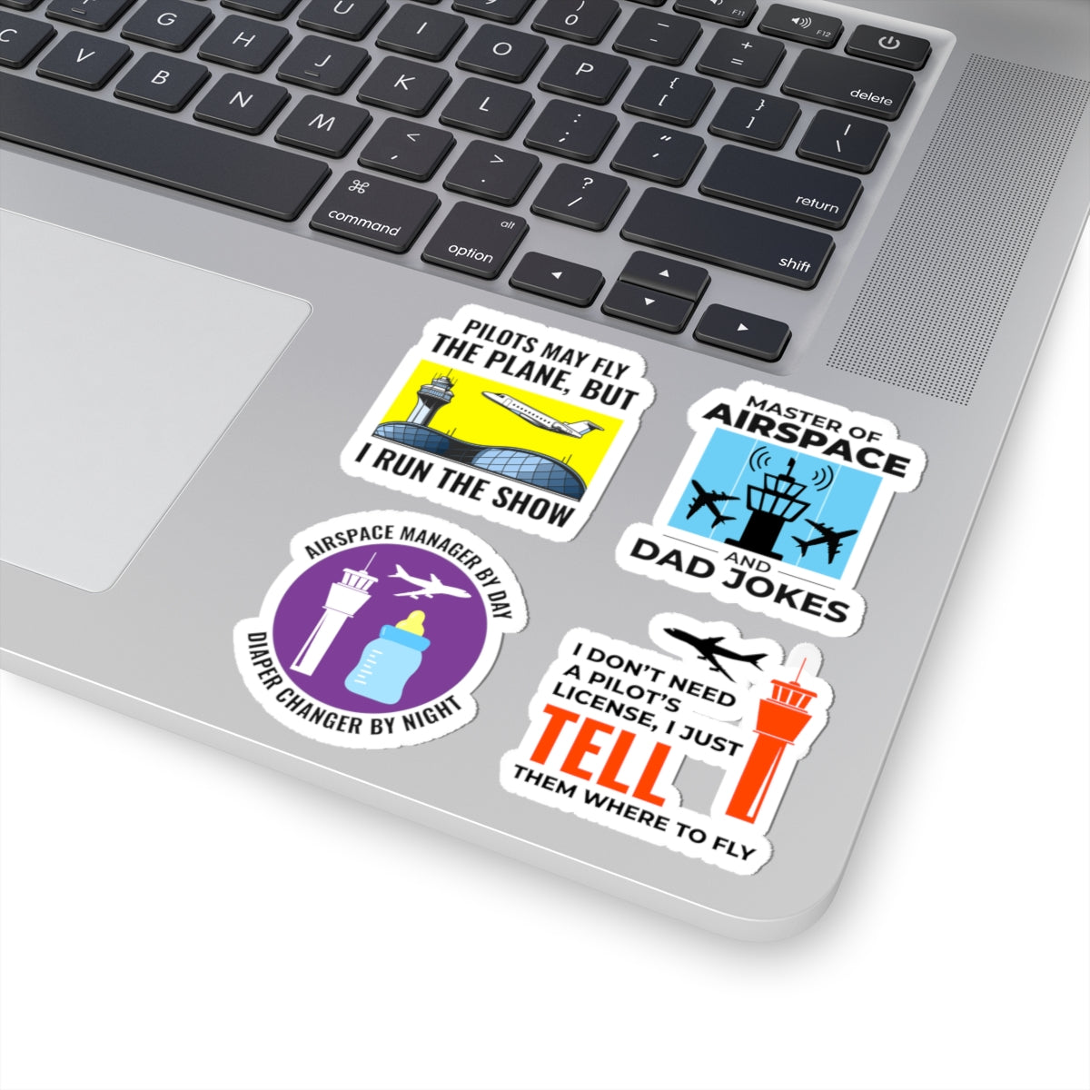 Air Traffic Controller Dad Sticker Pack – 4 PCS Funny Airspace Humor Stickers for ATC Professionals & Aviation Dads