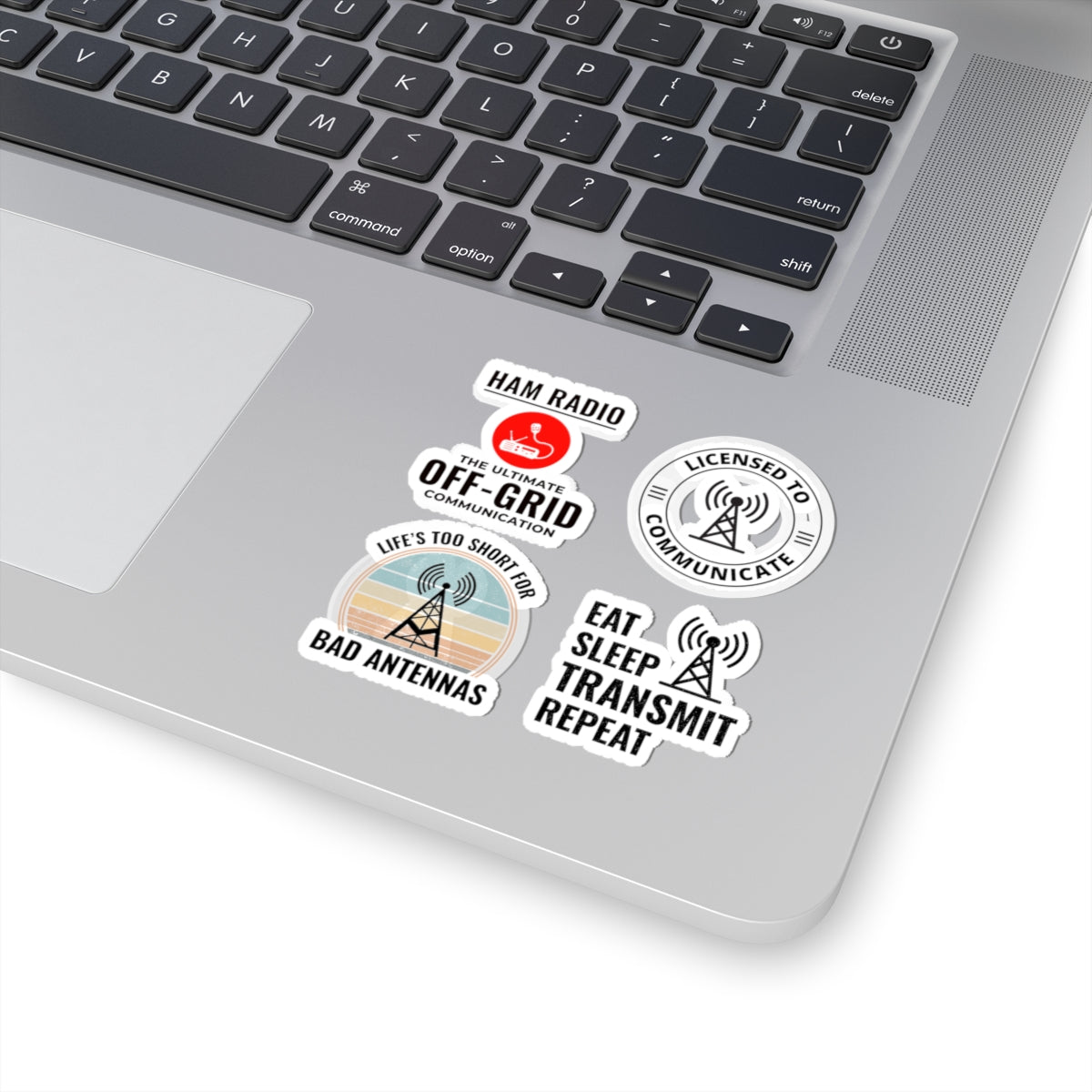 Ham Radio Sticker Pack – 4 PCS Retro Off-Grid Transmit Decals for Amateur Radio Operators Hobbyists