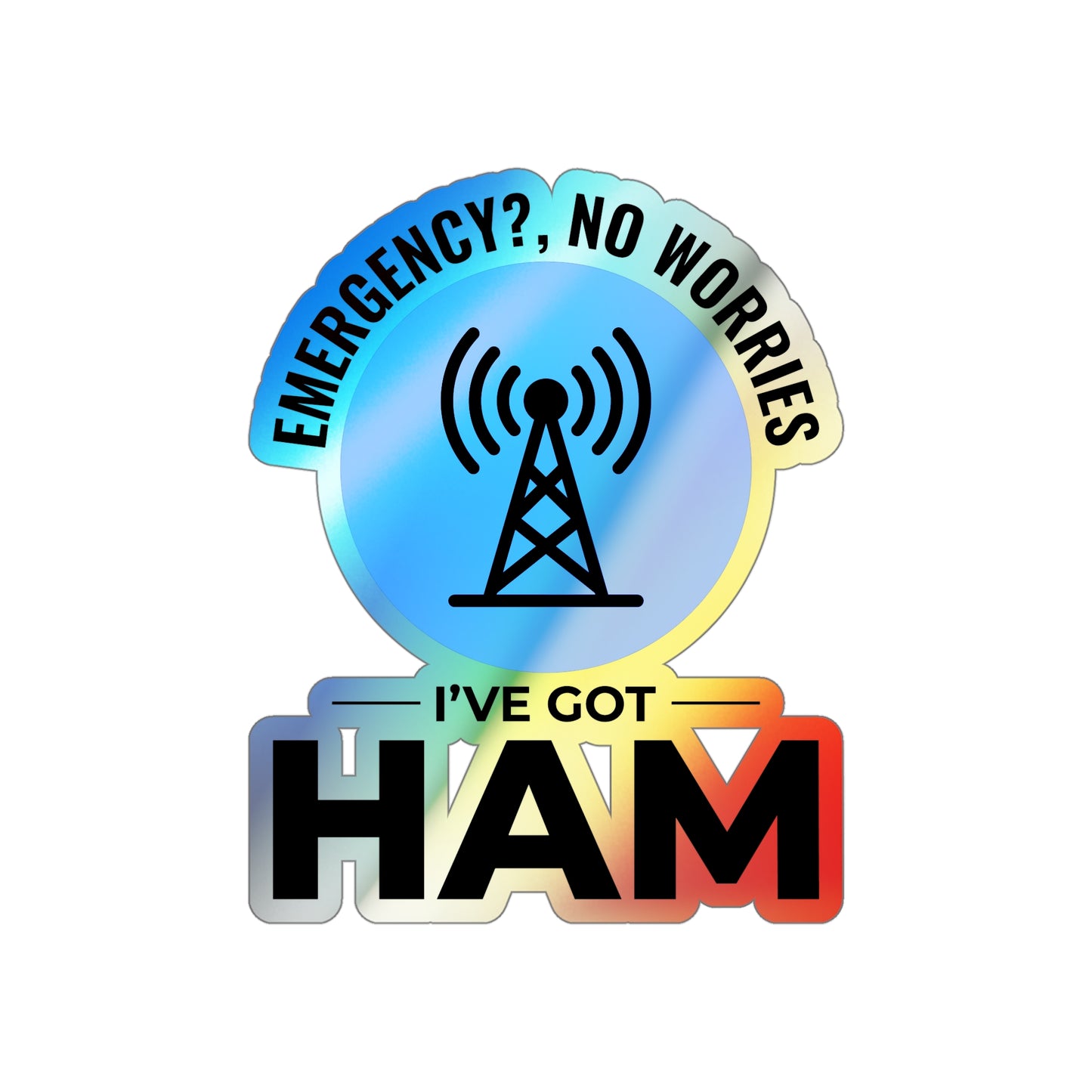 Amateur Ham Radio Operator Stickers Holographic Vinyl Decal - Morse Code & DXing