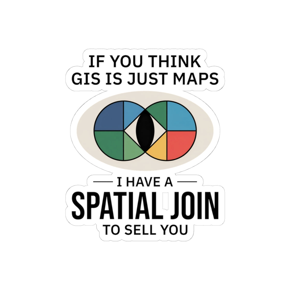 "GIS Humor Sticker - Spatial Join Vinyl Decal for Data Analysts & Mappers"