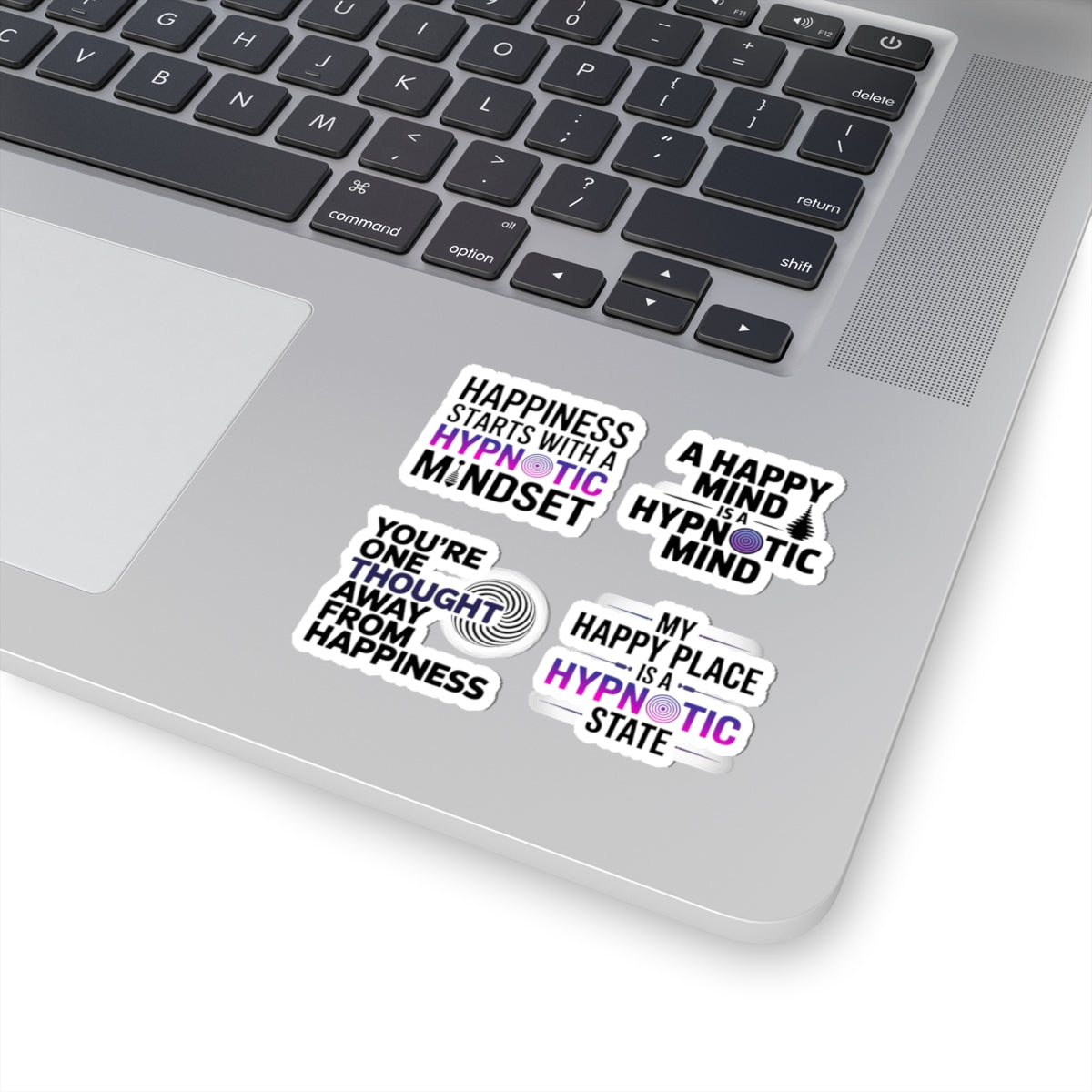 Hypnotic Mindset Sticker Pack – 4 PCS Inspirational Happy Mind Decals for Hypnotists Mindset Coaches