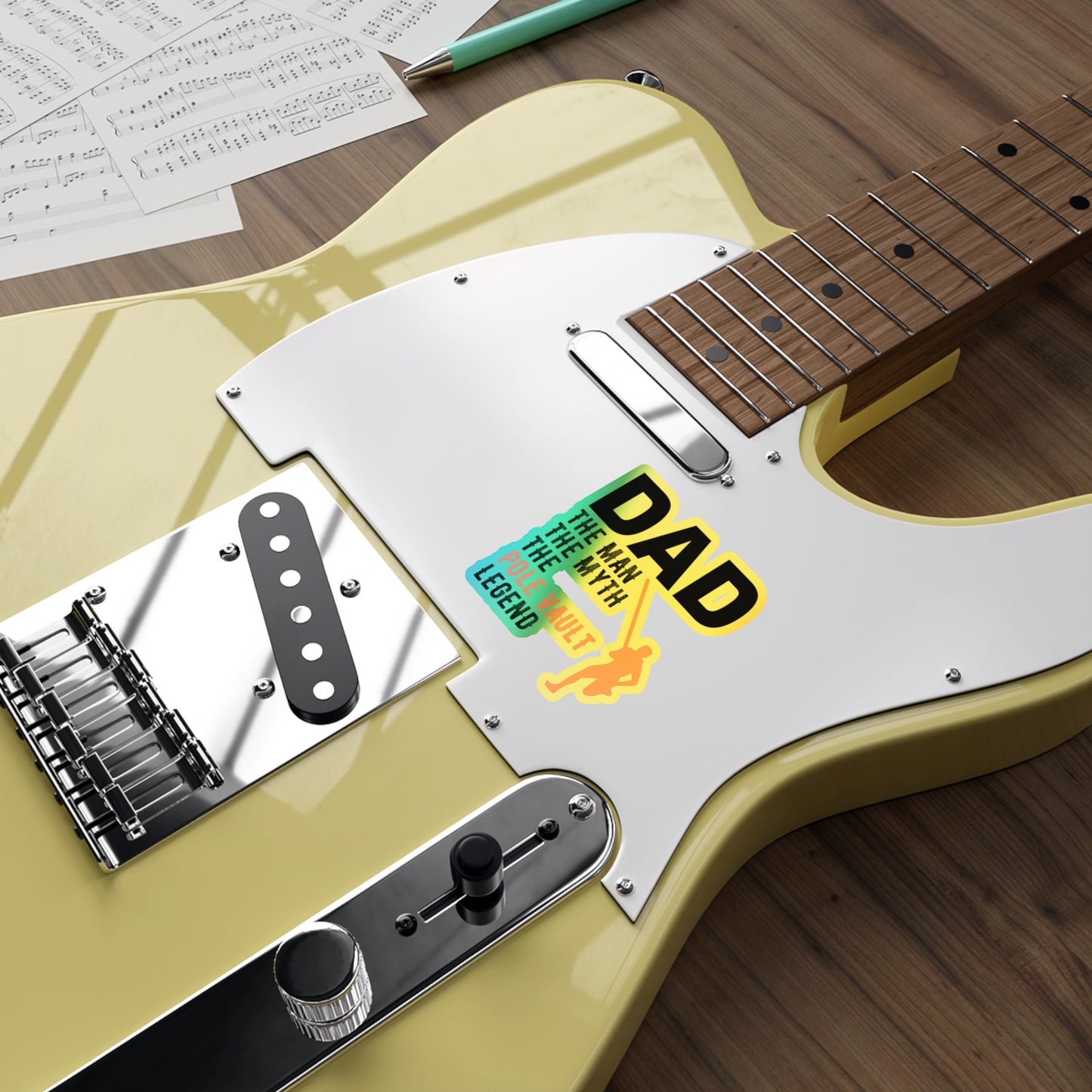 Pole Vault Sticker Holographic Vinyl - Dad, The Man, The Myth, The Legend