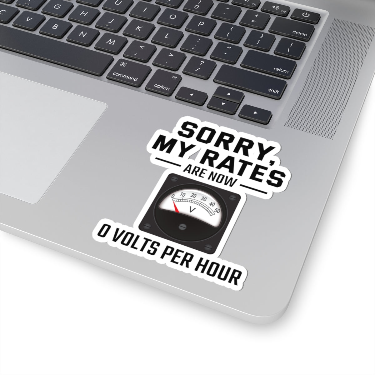 Retired Electrician Sticker - 0 Volts Humor Vinyl Decal for Electrical Techs & Trade Retirees