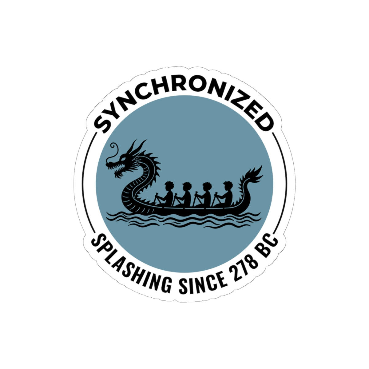 Ancient Dragon Boat Racing Sticker - Synchronized Paddling Vinyl Decal for Rowing Teams and Festivals