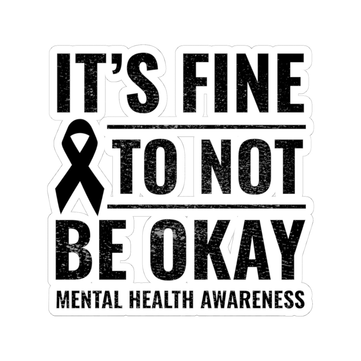 Empowering Mental Health Sticker - Support Ribbon Vinyl Decal for Advocates, Counselors, and Survivors