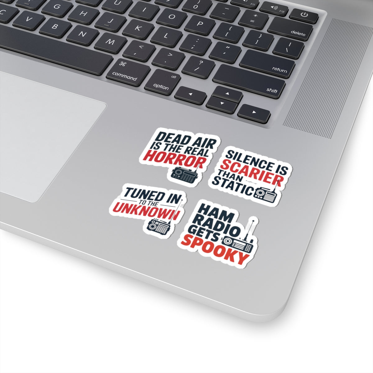 Ham Radio Sticker Pack – 4 PCS Funny Spooky Quote Decal Set for Ham Radio Operators & Amateur Radio Enthusiasts
