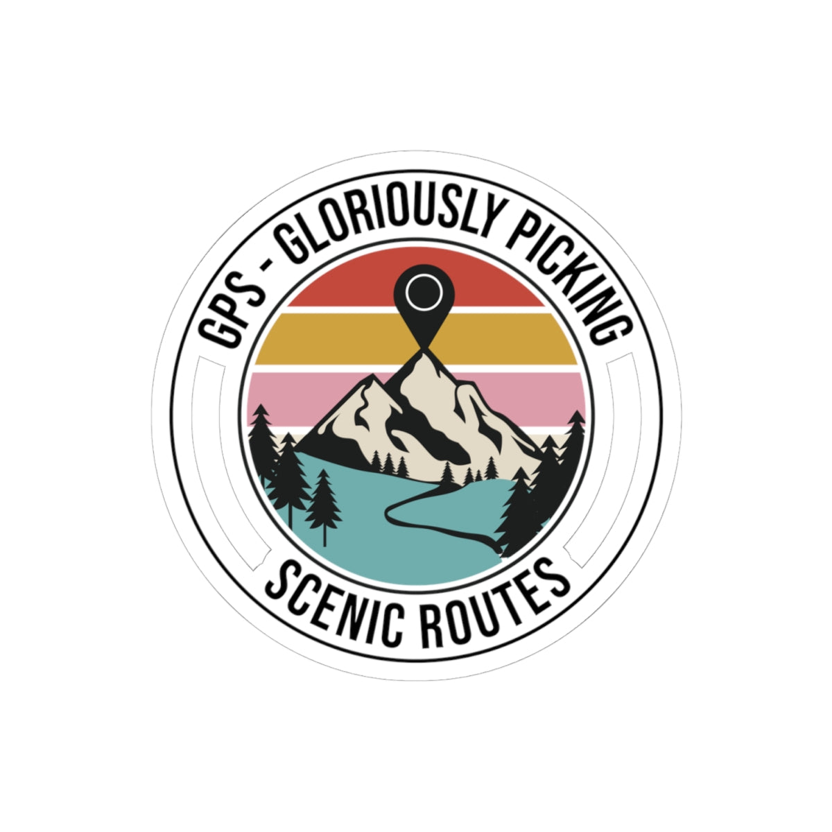 Adventure Mapping Sticker - Scenic Route Vinyl Decal for Outdoor Explorers