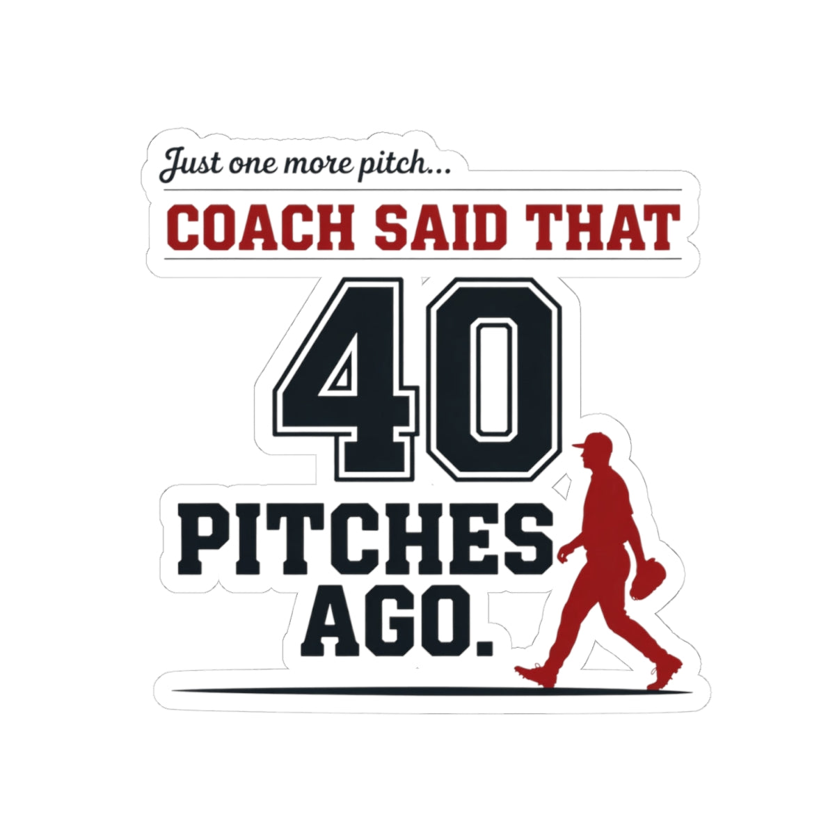 Baseball Pitcher Sticker – Funny Pitch Count Humor Decal for Pitchers Travel Ball Athletes