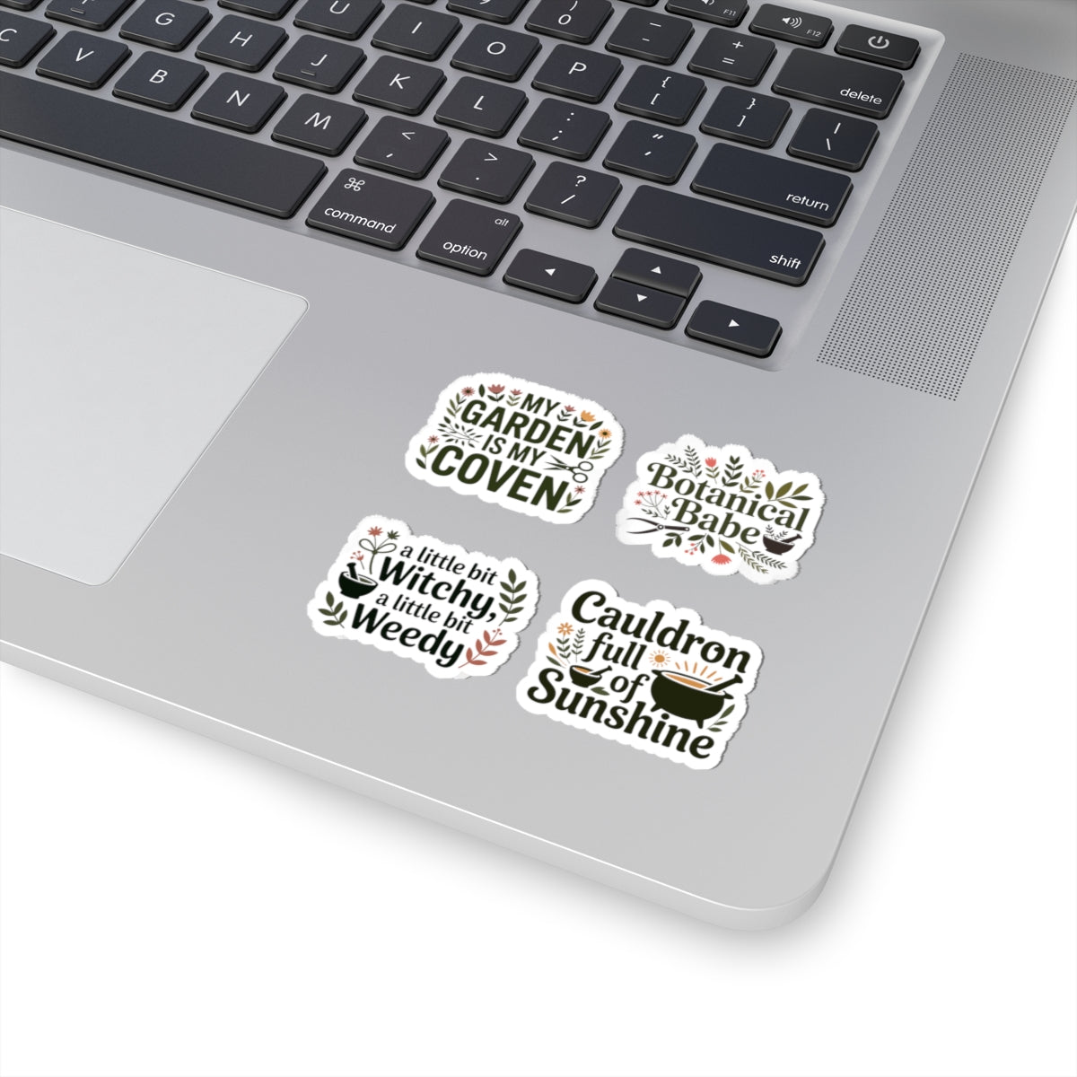 Botanical Herbalist Sticker Pack – 4 PCS Witchy Garden Humor Decals for Plant Witches Herb Lovers