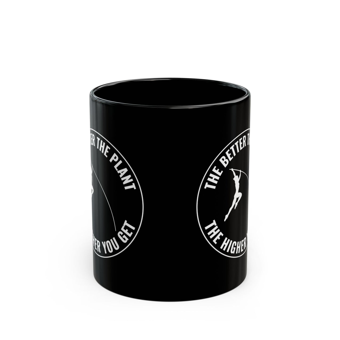 Pole Vault Mug Black – Motivational Quote Gift for Pole Vaulter, Track and Field Practice Mug 11 oz