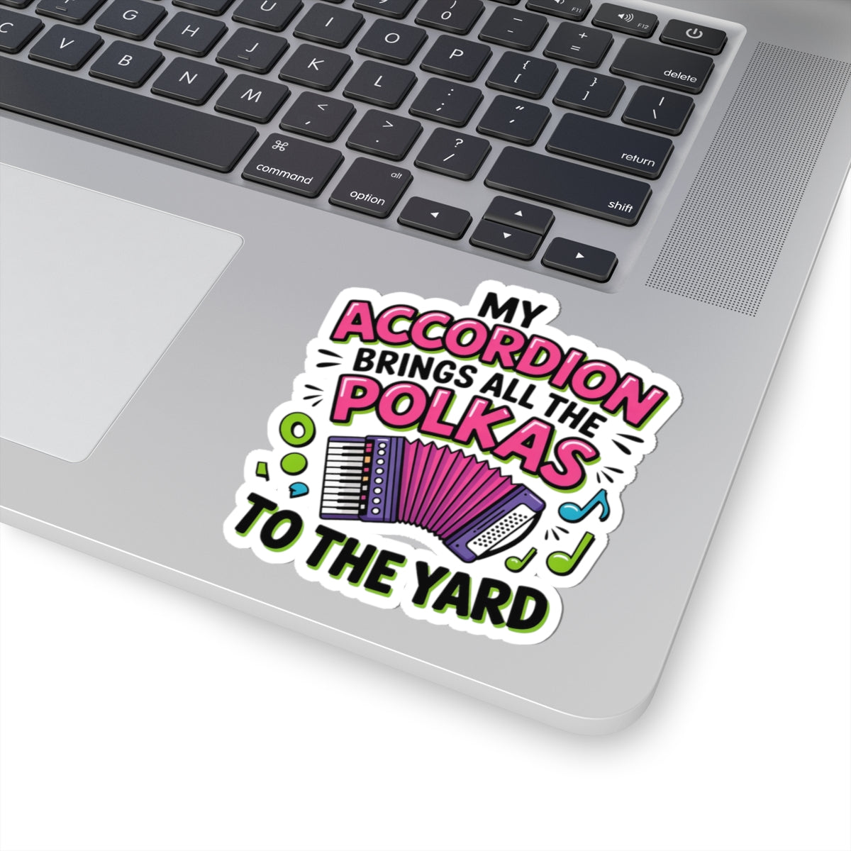 Accordion Player Sticker - Street Art Polka Humor Decal for Musicians, Party Starters, Polka Band Members