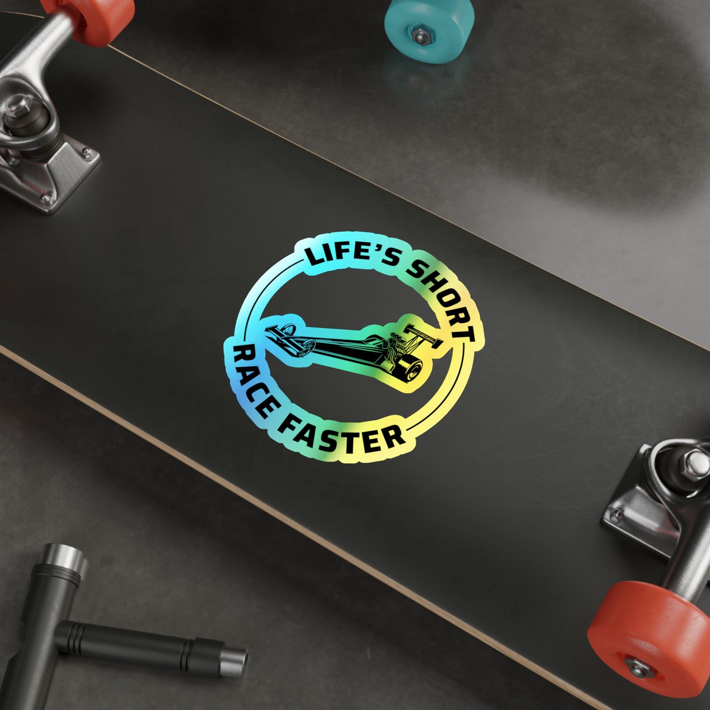 Dragster Drag Racing Holografische Aufkleber Vinyl – Lustiger Rennwagen-Aufkleber für Track Day-Fans