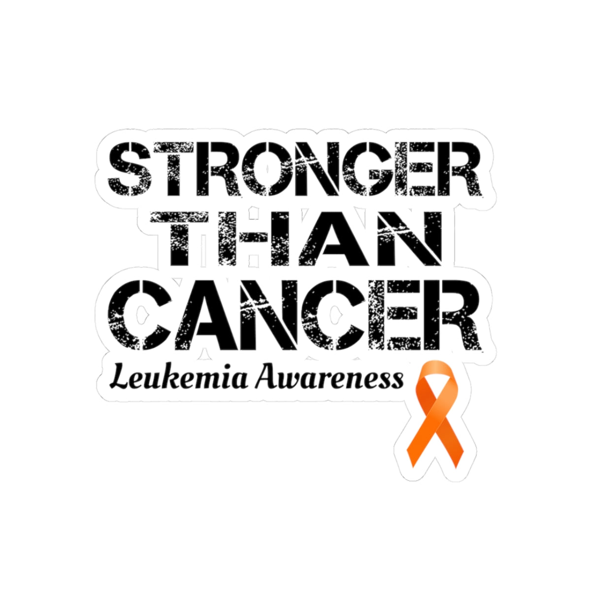 Leukemia Awareness Ribbon Sticker - Stronger Than Cancer Vinyl Decal for Survivors, Patients, and Families