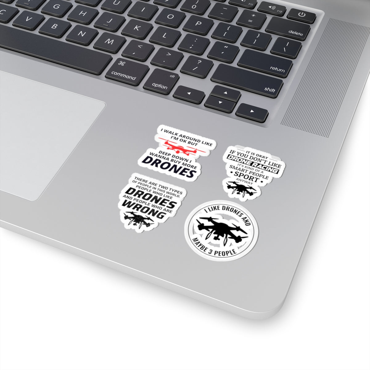 Funny Drone Sticker Pack – 4 PCS Sarcastic FPV Humor Decals for Drone Pilots Hobbyists Enthusiasts