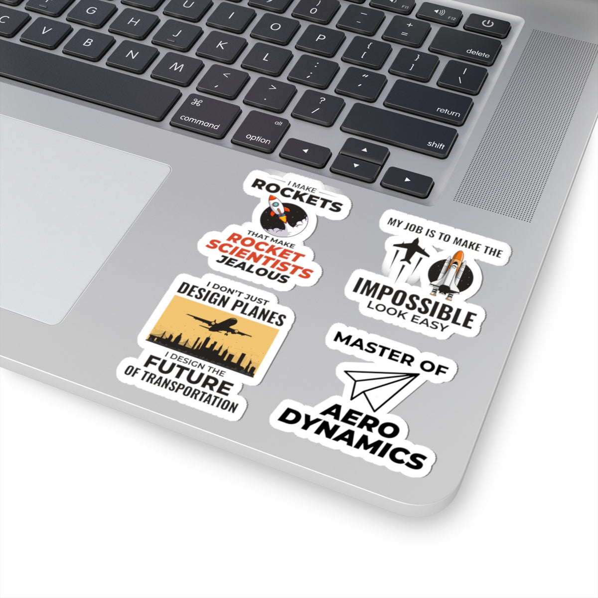 Aerospace Engineer Sticker Pack – 4 PCS Funny Master Aerodynamics Rockets Jealous Decal Set for Engineers