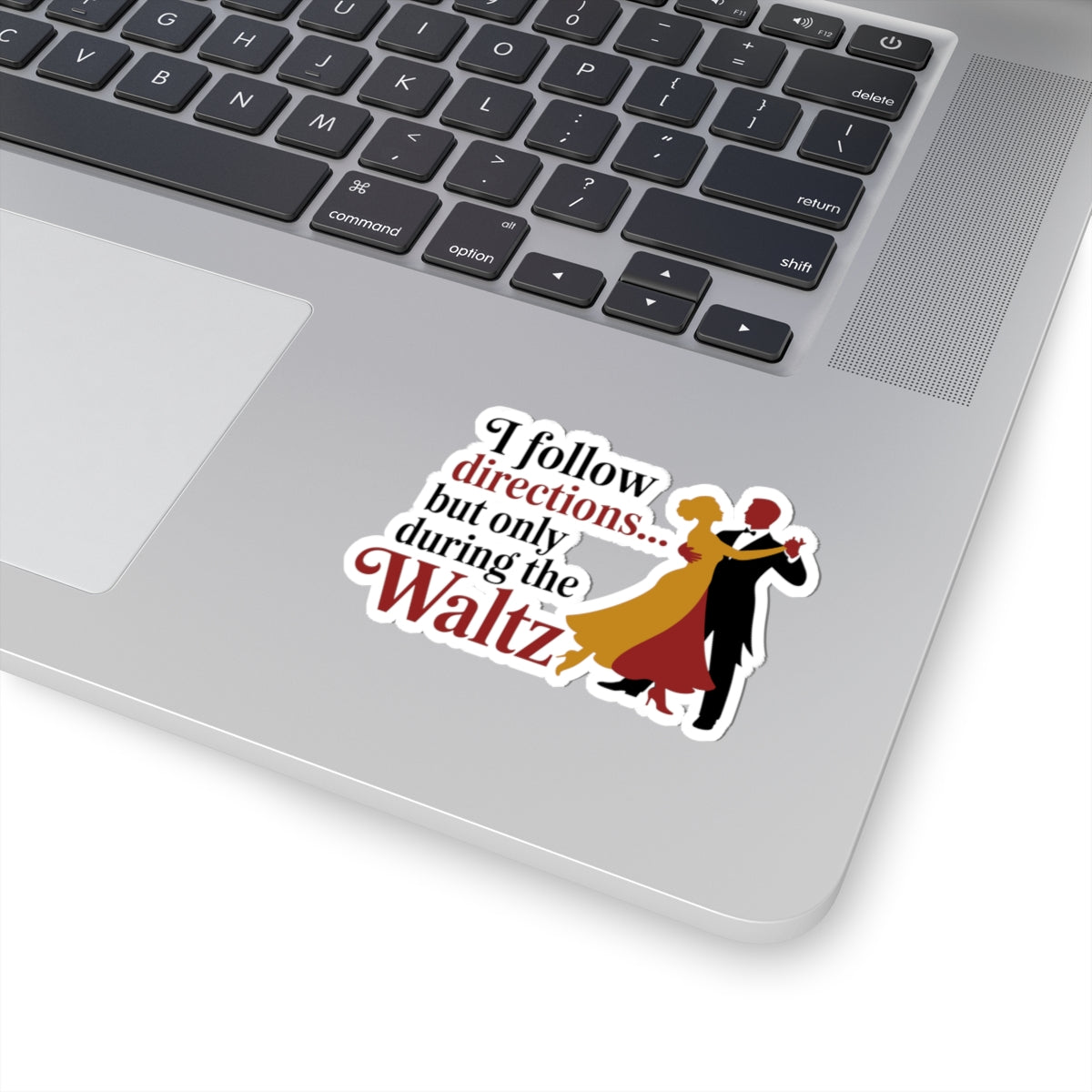Waltz Humor Sticker - Selective Direction Following Vinyl Decal for Dancers, Ballroom Partners