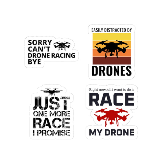 Drone Racing Sticker Pack – 4 PCS Funny Sorry Cant Distracted Decals for FPV Pilots RC Hobbyists