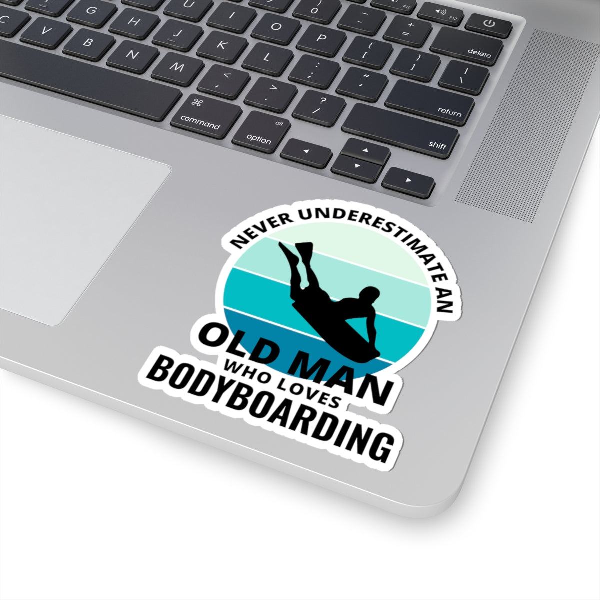 Bodyboarding Old Man Sticker - Surf Passion Vinyl Decal for Wave Riders & Ageless Adventurers