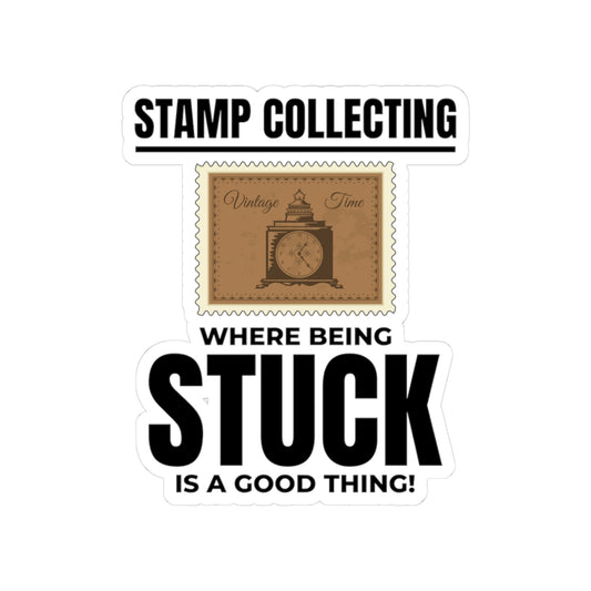 Vintage Stamp Collecting Sticker - Philately Humor Vinyl Decal for Collectors & Archivists